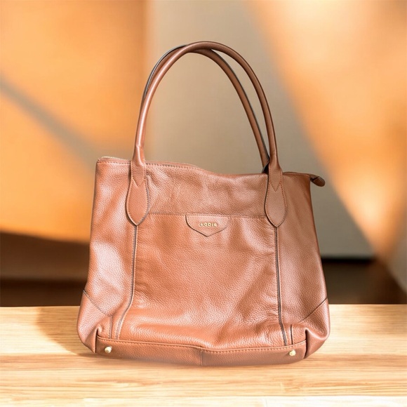 Lodis Rich Brown Leather Tote - Picture 6 of 7